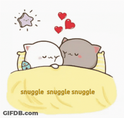 Peach And Goma Cuddling GIF