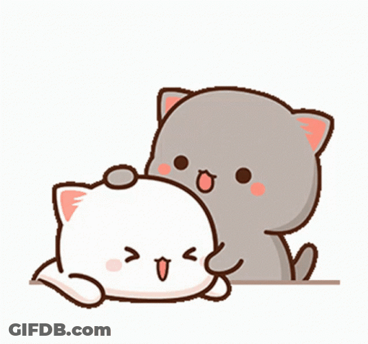 Peach And Goma Pecking Hearts GIF