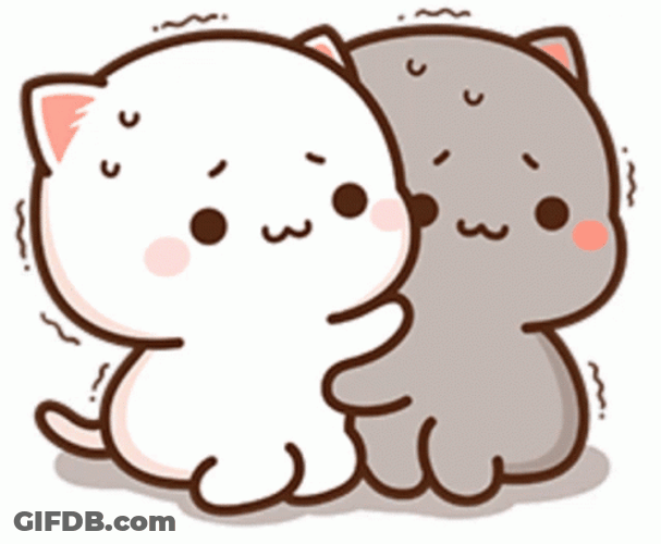 Peach And Goma Scared Cats GIF