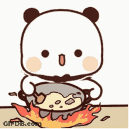 Peach Bear Cooking GIF