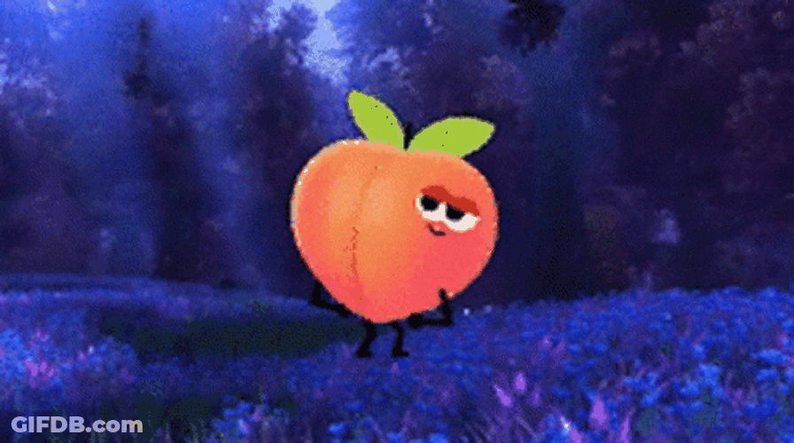 Peach Cartoon Timid Dance GIF