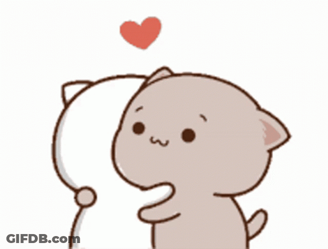 Peach Cat Animated Abrazo GIF