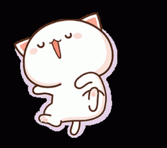 Peach Cat Dreaming Dancing GIF