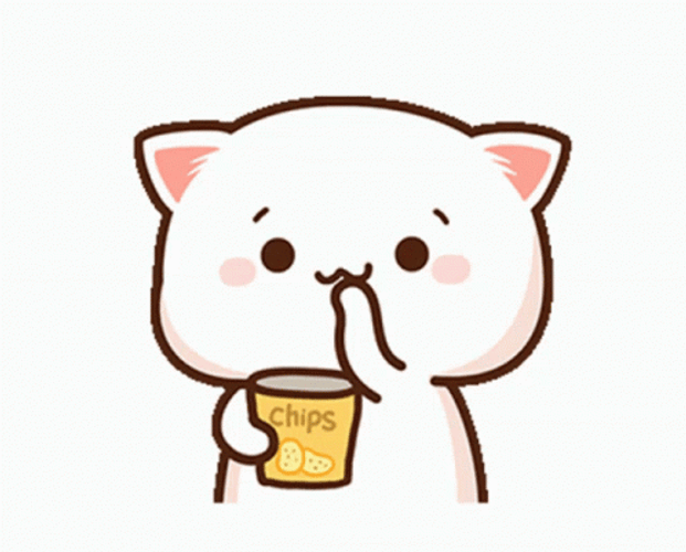 Peach Cat Eating Chip Meme GIF