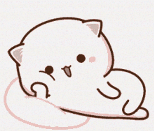 Peach Cat Flying Kiss GIF
