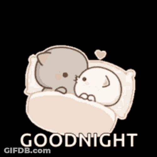 Peach Cat Good Night Kiss GIF