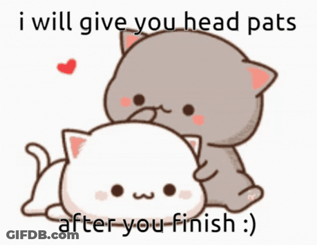 Peach Cat Head Pats GIF