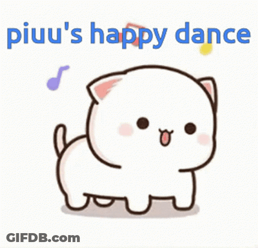 Peach Cat Sticker Piu's Happy Dance GIF