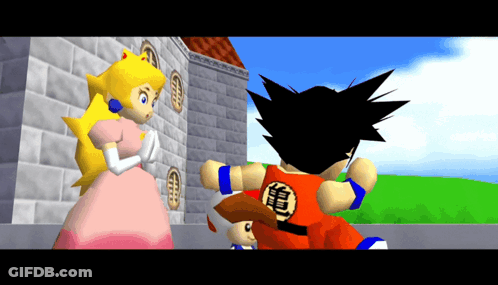 Peach Doll In Front Of Flames GIF