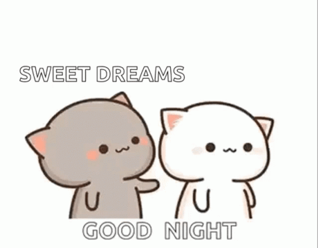 Peach Goma Cats Good Night Kiss GIF