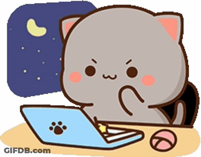 Peach Goma Typing On Keyboard GIF