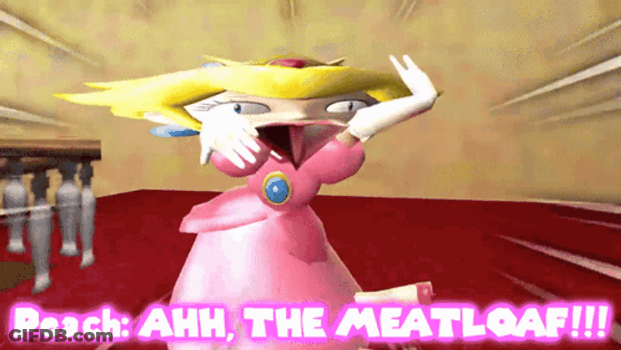 Peach Running Shouting Meatloaf GIF