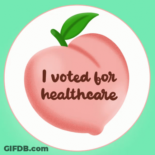 Peach Sticker I Voted For Healthcare GIF