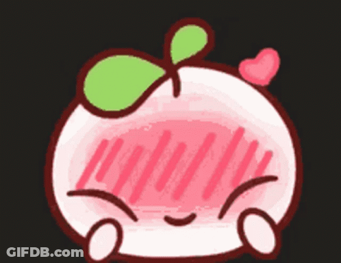 Peach With Green Leaf GIF