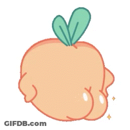 Peach With Green Leaf GIF