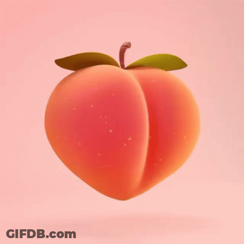 Peach With Green Leaf Floating GIF