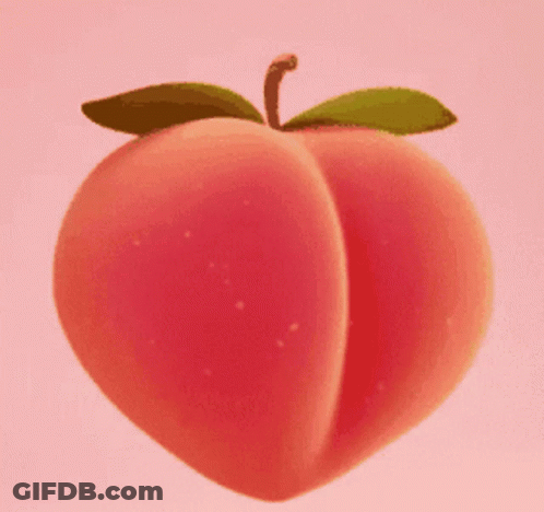 Peach With Green Leaf GIF