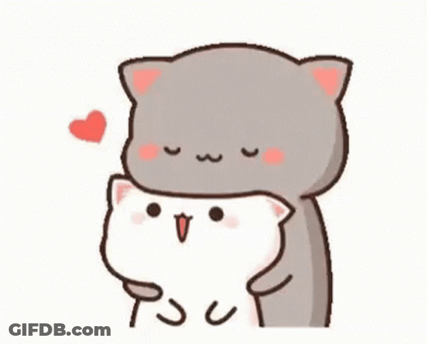 Peachcats Hug From Behind GIF