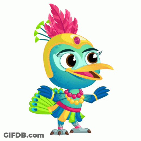 Peacock Wearing Helmet And Feathers GIF