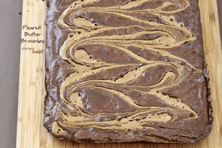 Peanut Butter Brownies Cuts GIF