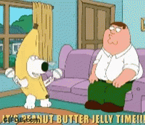 Peanut Butter Jelly Time Brian Griffin Dancing GIF