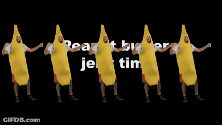 Peanut Butter Jelly Time Funny Banana GIF