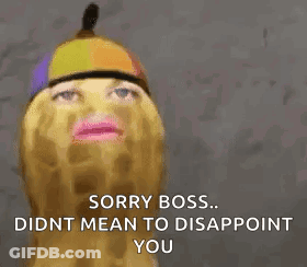 Peanut Face Saying Sorry Boss GIF