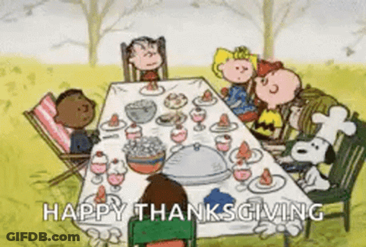 Peanut Gang Happy Thanksgiving Snoopy GIF