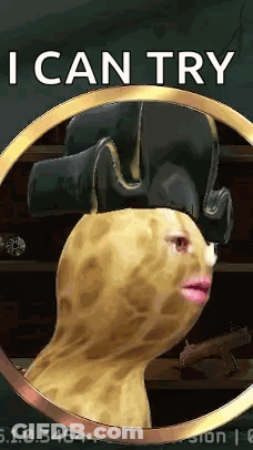 Peanut In Pirate Hat Saying I Can Try GIF