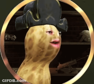 Peanut In Pirate Hat Surrounded By Gold Ring GIF