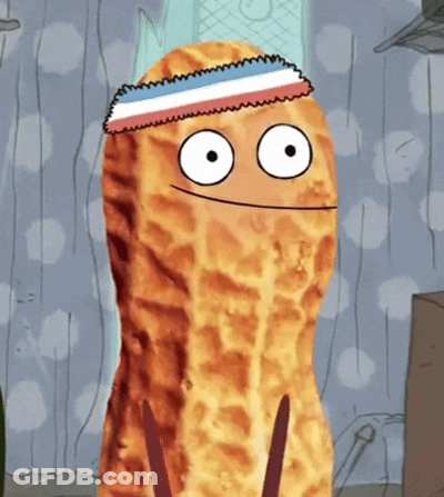 Peanut Wearing Blue White Red Striped Headband GIF