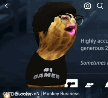 Peanut Wearing Glasses And Gamer T-Shirt GIF