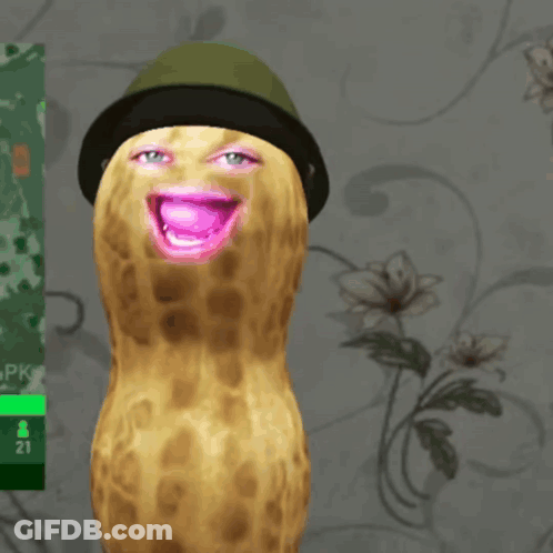Peanut Wearing Hat And Pink Lip GIF