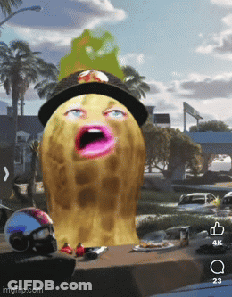 Peanut Wearing Hat And Pink Lips GIF