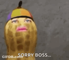 Peanut Wearing Hat And Sunglasses Sorry Boss GIF