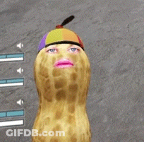 Peanut Wearing Rainbow Hat With Propeller GIF