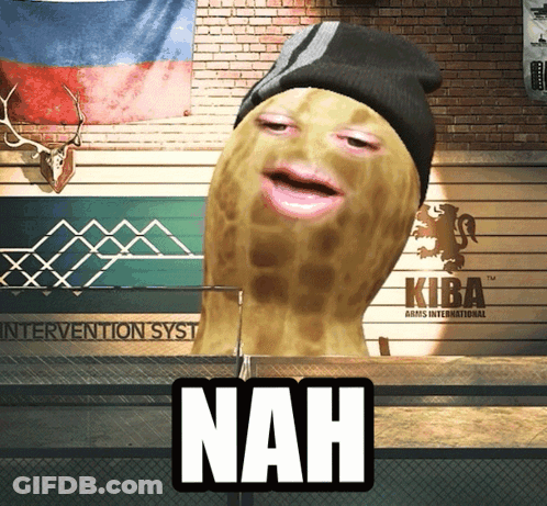 Peanut With Beanie Saying Nah GIF