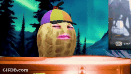 Peanut With Colorful Hat And Pink Lips GIF