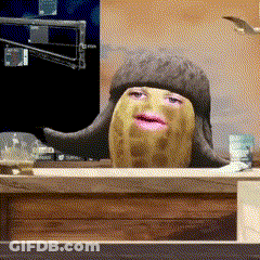 Peanut With Face Sitting At Table GIF