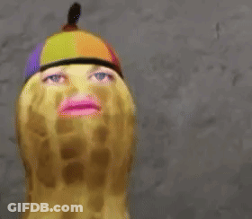 Peanut With Pink Lip And Obey Hat GIF