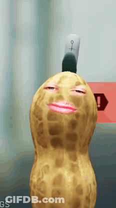 Peanut With Red Lip And Female Symbol GIF