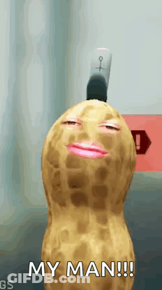 Peanut With Remote Saying My Man GIF