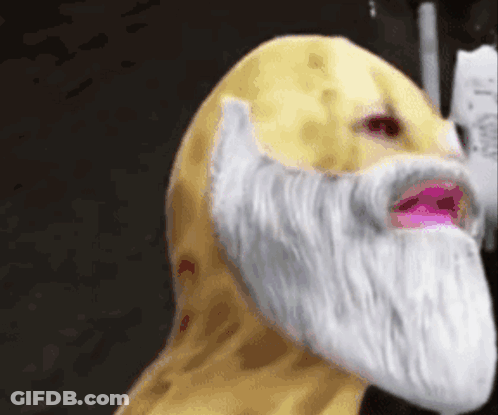 Peanut With White Beard And Pink Mouth GIF