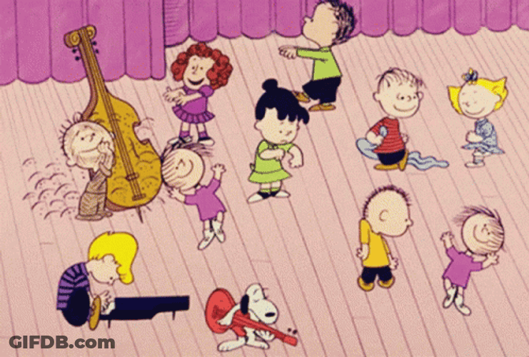 Peanuts Characters Happy Dancing GIF