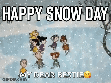 Peanuts Characters Playing In Snow GIF