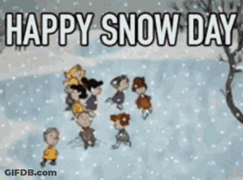 Peanuts Characters Playing In Snow GIF