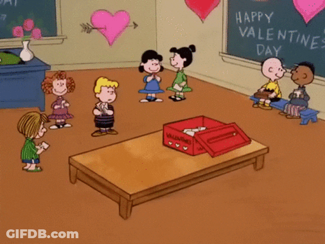 Peanuts Charlie Brown Planning Snoopy Valentines GIF