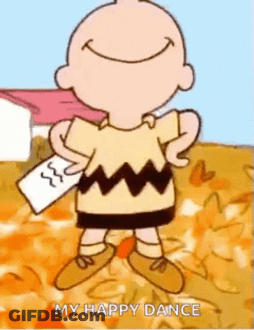 Peanuts Charlie Brown Pumped Up Dancing GIF