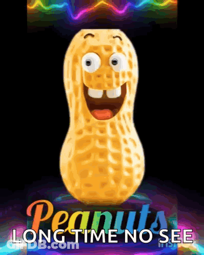 Peanuts Long Time No See Advertisement With Peanut GIF