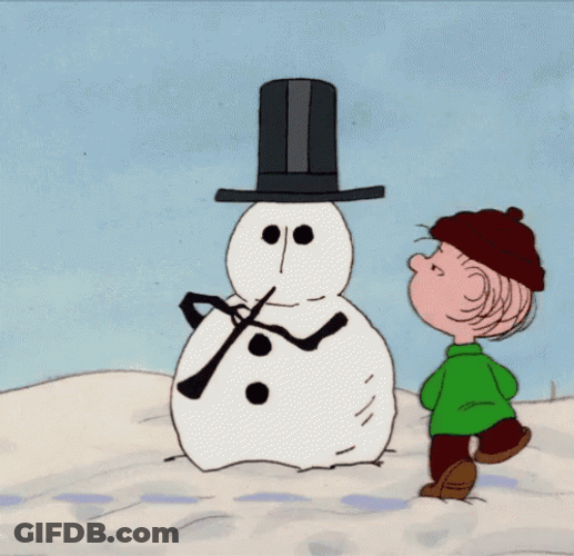Peanuts Merry Christmas Linus Pan Velt Snowman GIF